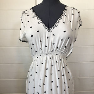 White Embroidered Butterfly Dress